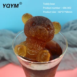 Custom cartoon animal teddy bear 3D silicone mold ice hockey bear coffee cake decoration