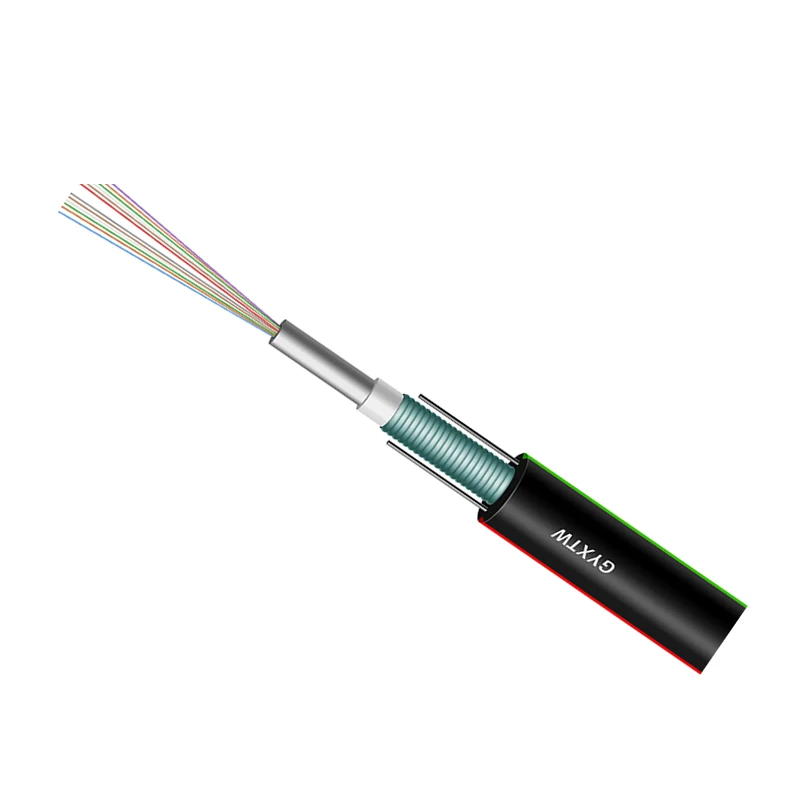 Gyxtw Water-Proof Steel Wire  Central Loose Tube 2 Core To 24 Core Outdoor Self Supporting Fiber Optic Cable