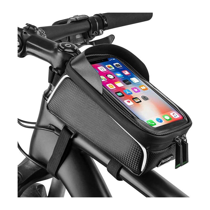 Bike Phone Front Frame Bag Bicycle Bag Waterproof Bike Phone Mount Top Tube Bag Bike Phone Case Holder Accessories Cycling Pouch