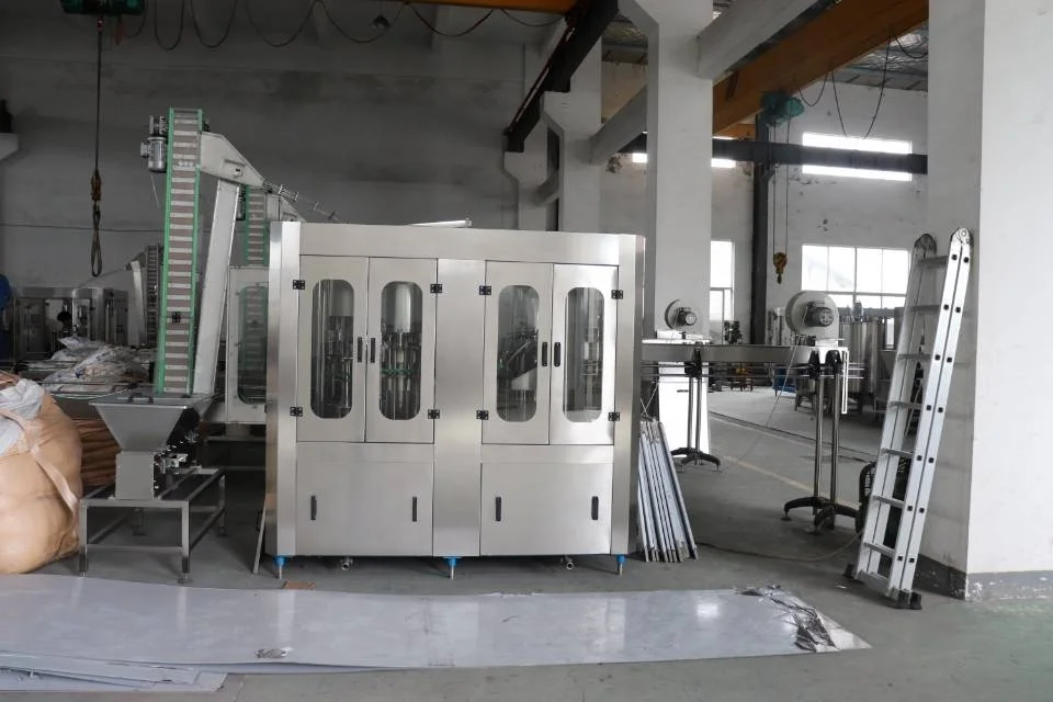 PLC controlled Monobloc plastic bottled mineral water washing filling and cap sealing machine 3 in 1 3000BPH