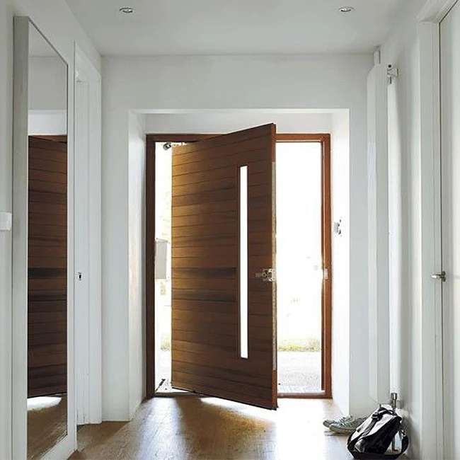 reasonable price entrance glass teak solid wooden door modern apartment front pivot door villa main doors