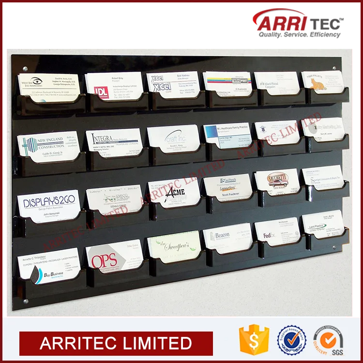 Clear Acrylic Pocket Business Card Holder for Wall Mount acrylic card display stands