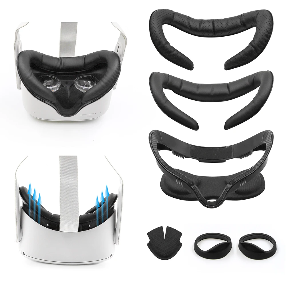 Upgraded Version 6in1 Fitness Facial Interface Accessories Vents Bracket Support  Replacement for Meta Oculus Quest 2