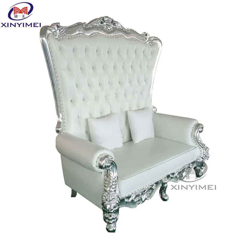 Fast Delivery Luxury Design Hand Carve Throne PU Leather Soft Set