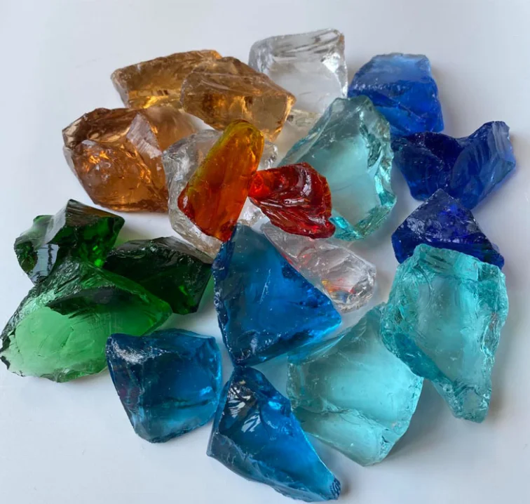 sea glass landscaping  wholesale colored large landscaping slag glass  natural green glass rock
