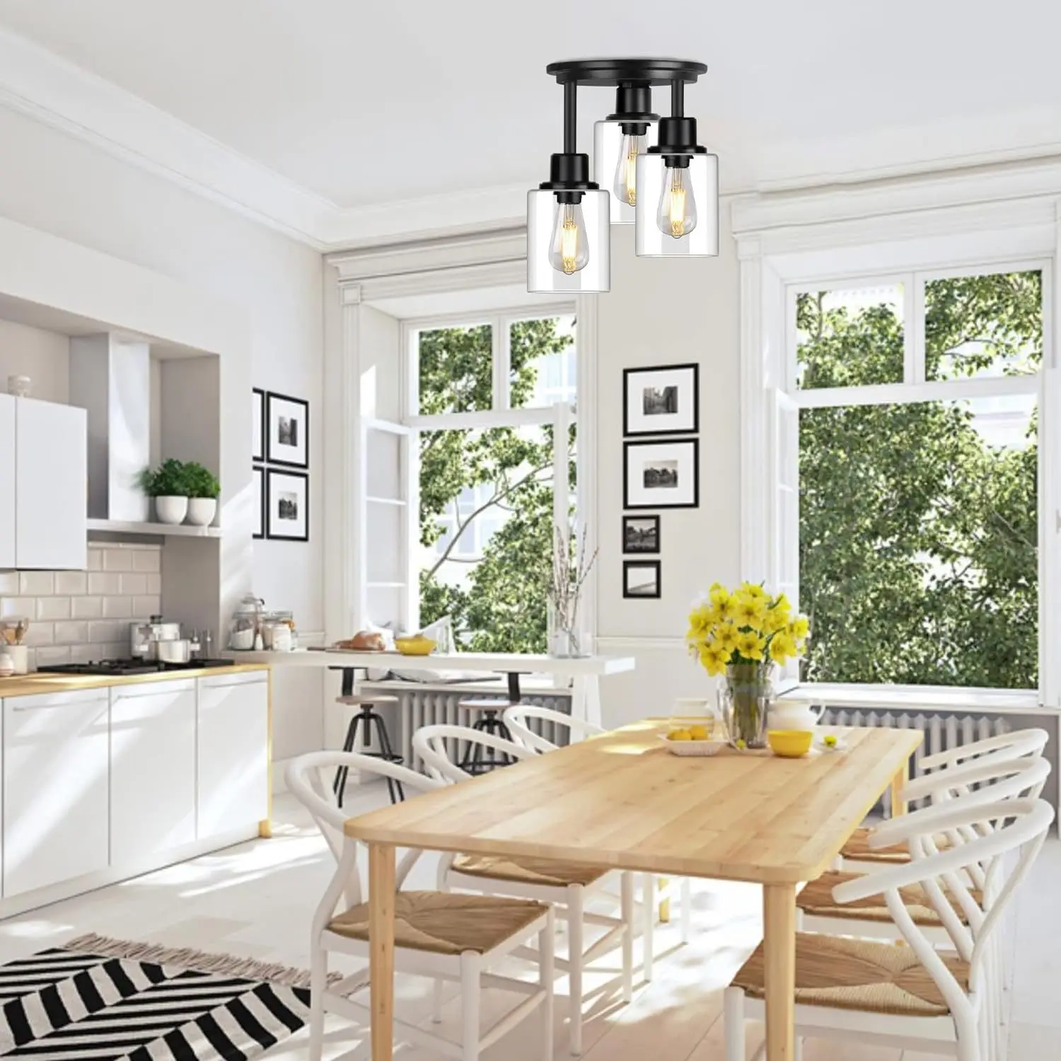 Modern simple iron ceiling lamp for kitchen restaurant lighting indoor bedroom corridor drop light