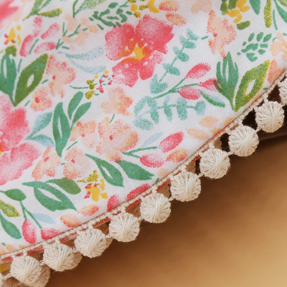 New 3pc/set Infant Baby Girl Bibs Double Side Cotton Embroidery Bibs Toddler Saliva Towel Feeding Burp Kid Clothes With Bows