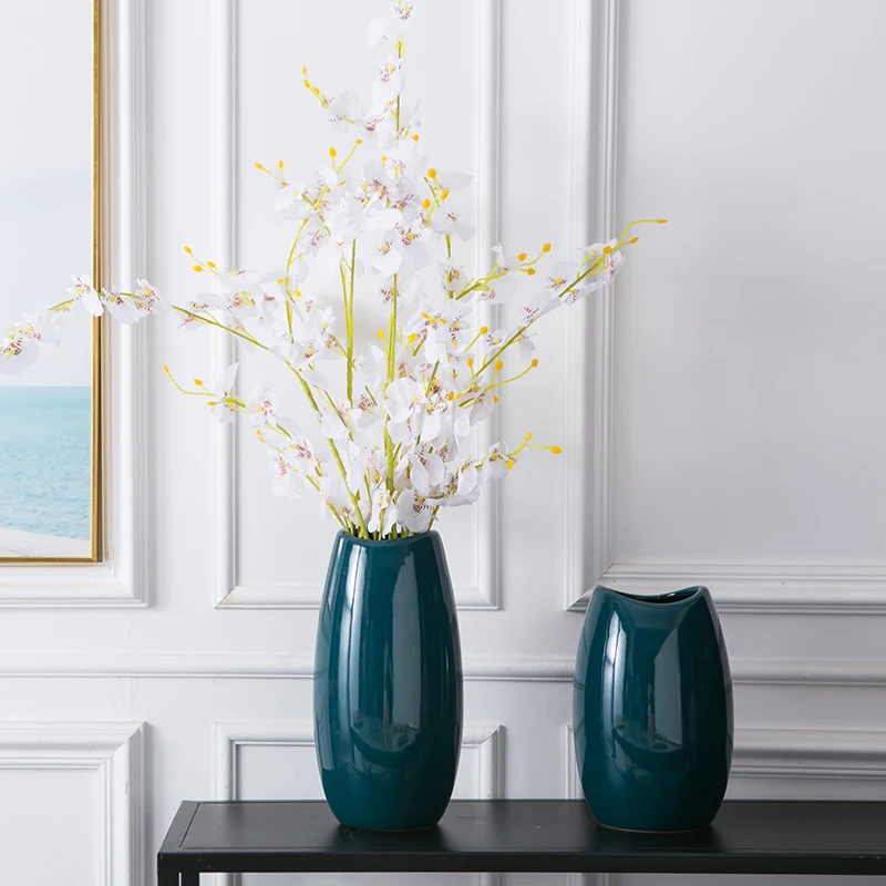 large Creative Home Desktop Decoration Artificial Flower Flower Vase Ceramic Hydrangea Flowers Bouquet