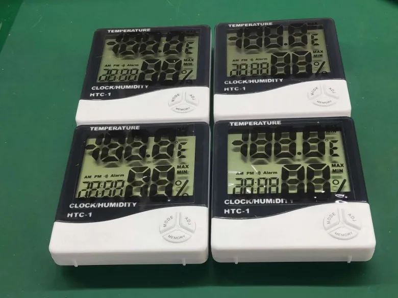 HTC-1 HTC-2 Indoor Room LCD Electronic Temperature Humidity Meter Digital Thermometer Hygrometer Weather Station Alarm Clock