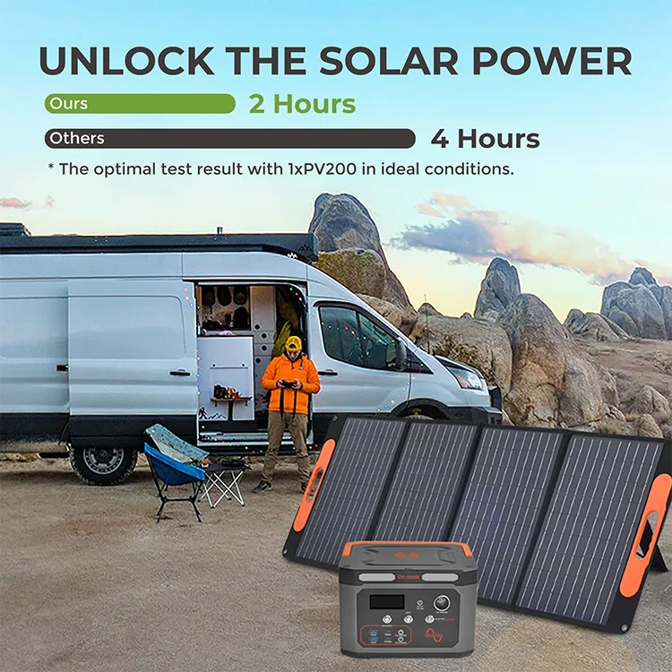 Outdoor Portable Lifepo4 Solar Power Generator 500W QC 3.0 Fast Charging Power Station