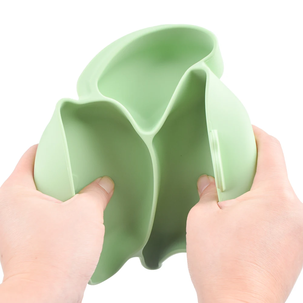 Newsun The Cartoon Silicone Baby Products Child Rabbit Plate Baby Feeding Bowl Plates Sets Baby Feeding Tableware For Kids