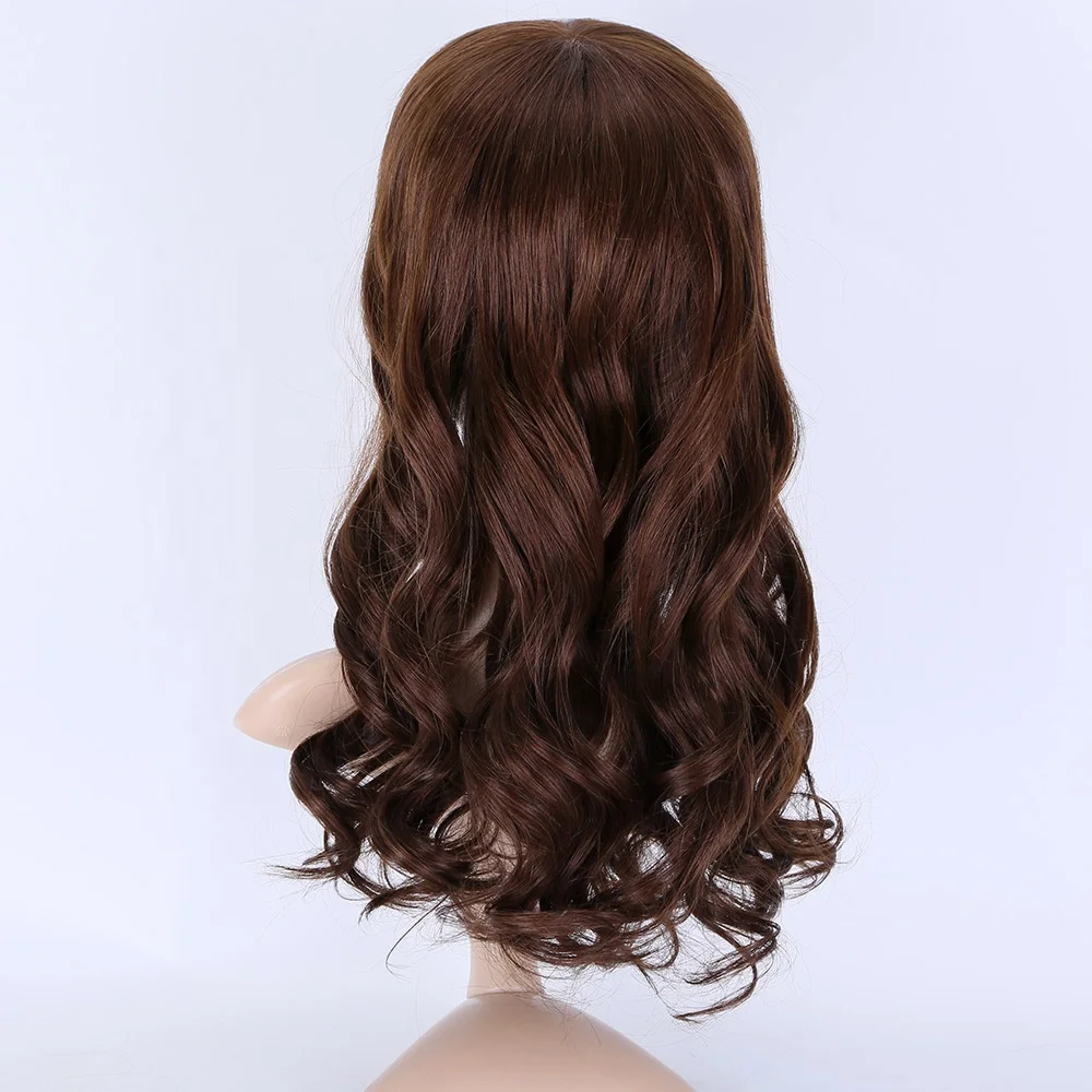 100% European Virgin Silk Top Human Hair Topper Wefted Topper Air Dries Straight 9x9 Silk Base Wig Women Toupee 18 Inches 4#
