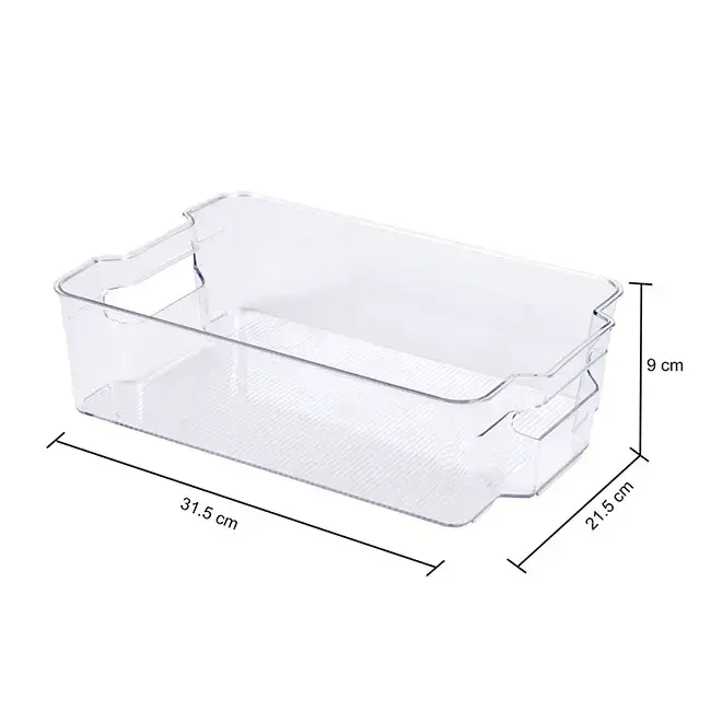 Kitchen Easy To Use Modern Transparent Safe Rectangle Food Deep Freezer Storage With A Built-In Handle