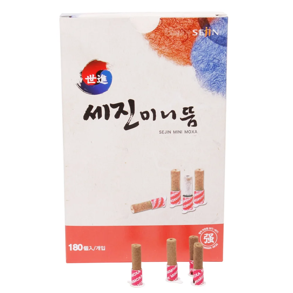 SEJIN MINI MOXA. STRONG & WEAK TWO TPYE. Medical Moxibustion Made Korea Nature Therapy  Cone Pure Moxa Roll (180PCS/BOX)(2 TYPE)