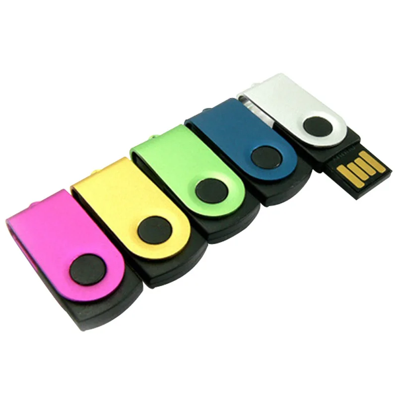 Custom Logo Promotional Gift Waterproof Metal Mini 2.0 Usb Flash Drive Swivel Stick 1 gb 2 Gb 4GB 8GB 16GB 32GB 64GB 128gb 256GB