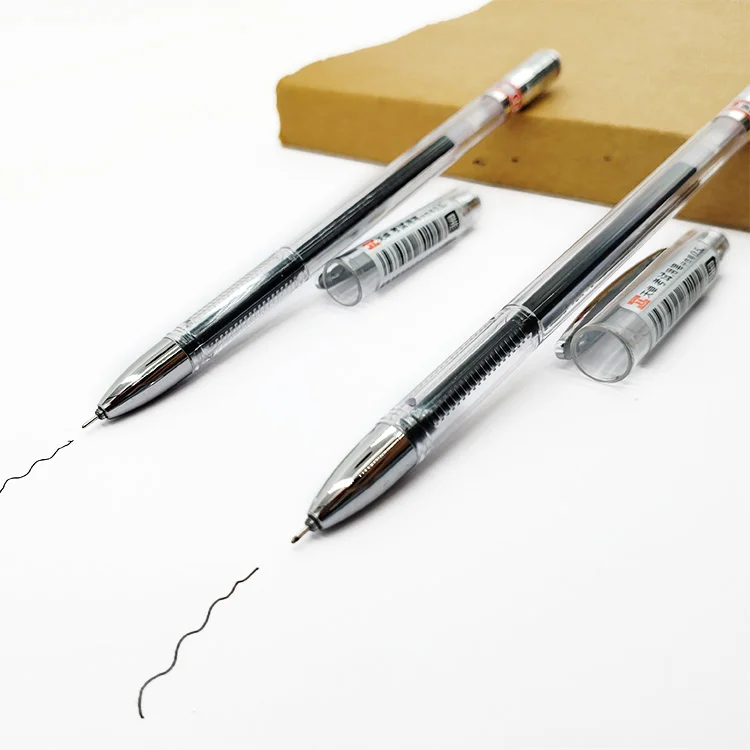 OEM 0.5mm Test Good Gel Ink Pen Plumas De Gel Black Gel Pen With Logo Custom