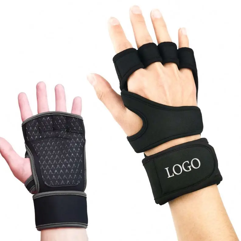 High Quality Custom Logo Ventilated Workout Fitness Weight Lifting Gym Gloves With Wrist