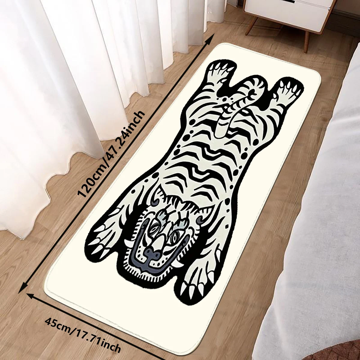 Wholesale Luxury White Tiger Crystal Plush Rug Durable Versatile Soft for Home & Office Area Rugs & Sets