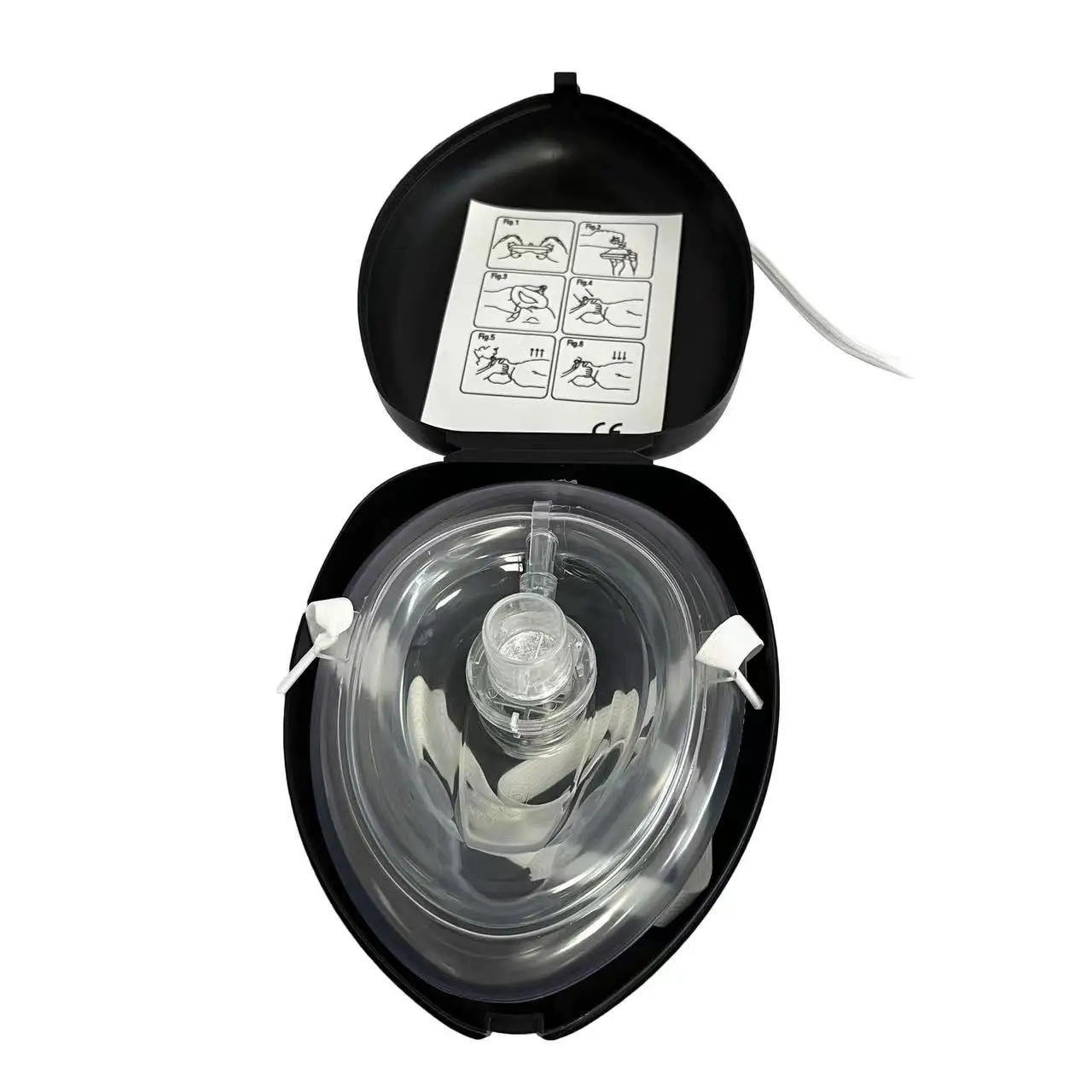 BLACK pp box Rescue Professional Adult Child Size Resuscitator Replacement Valve Breathing Apparatus Cpr Mask In Case