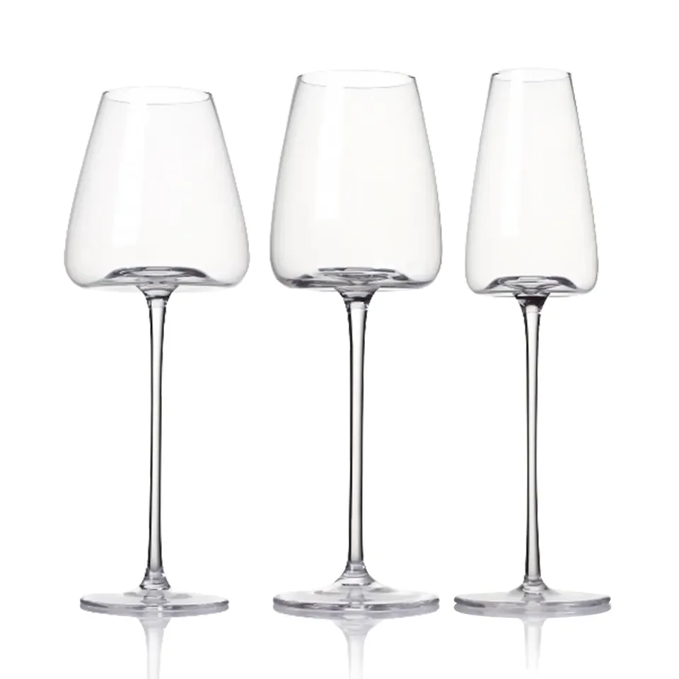 Luxury Long Stem Transparent Custom Modern Style Lead-Free Crystal Unique Red Wine Glass wine glasses set of 6
