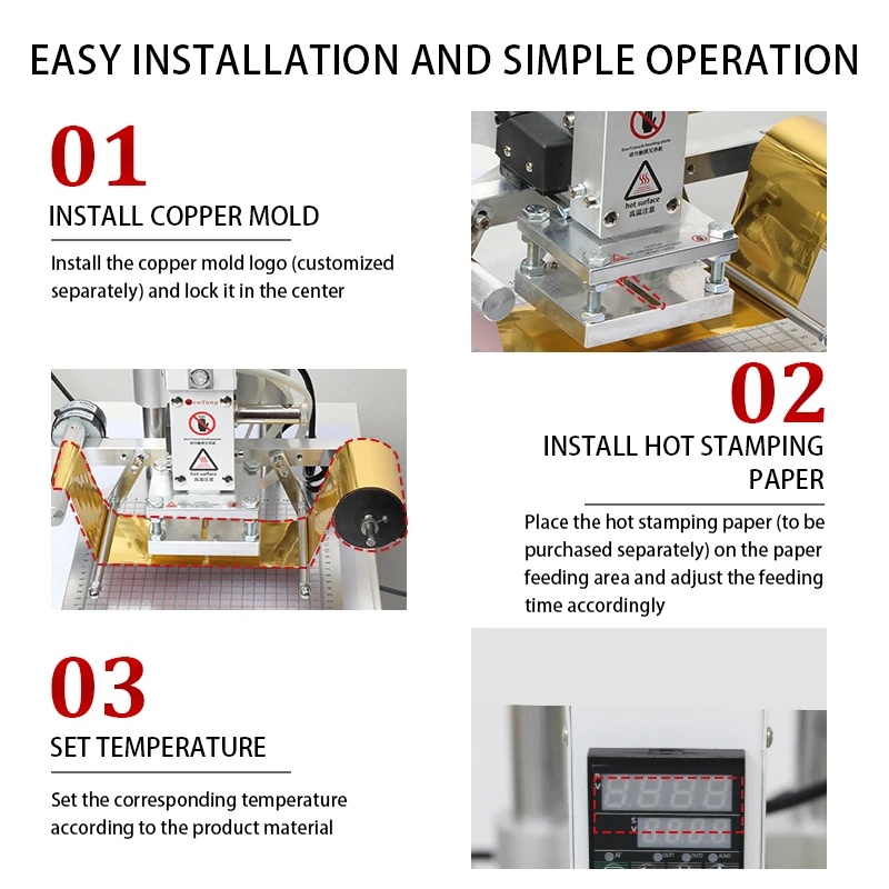 Fully Automatic Hot Stamping Machine Silver Brass Foil Letter Stamping Laser Custom Logo Leather Embossing Machine