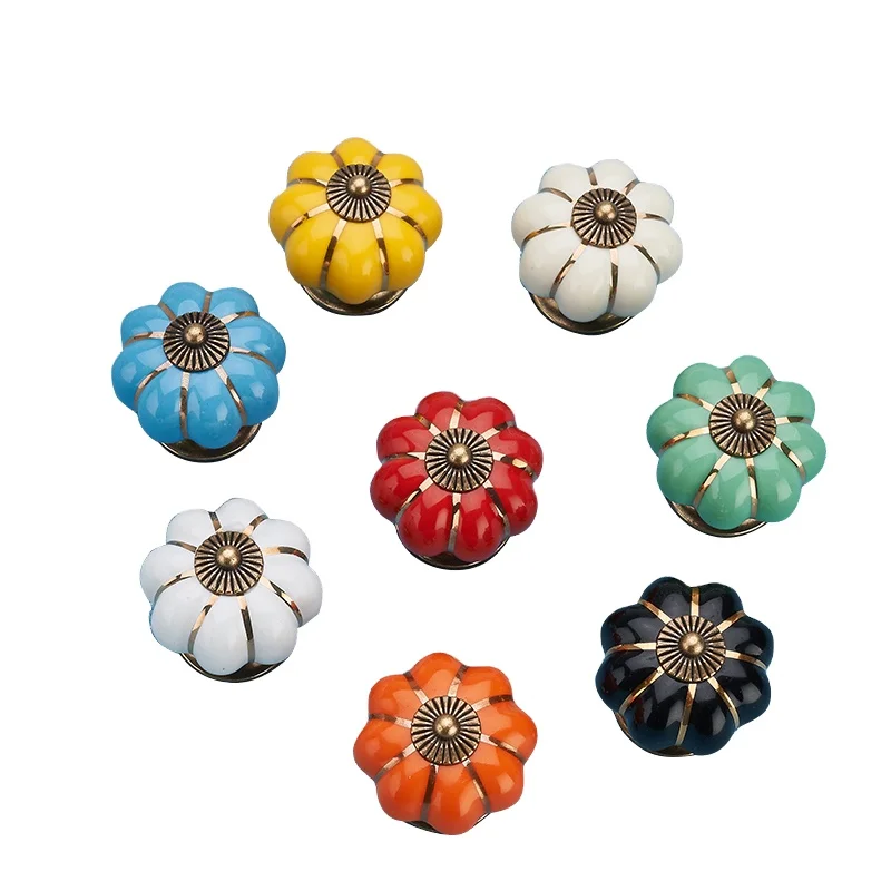 Topcent Luxury Door Handle Push Button Cabinet Pull Handle Rope Porcelain Furniture Organic Profile Old Offset Push Handle