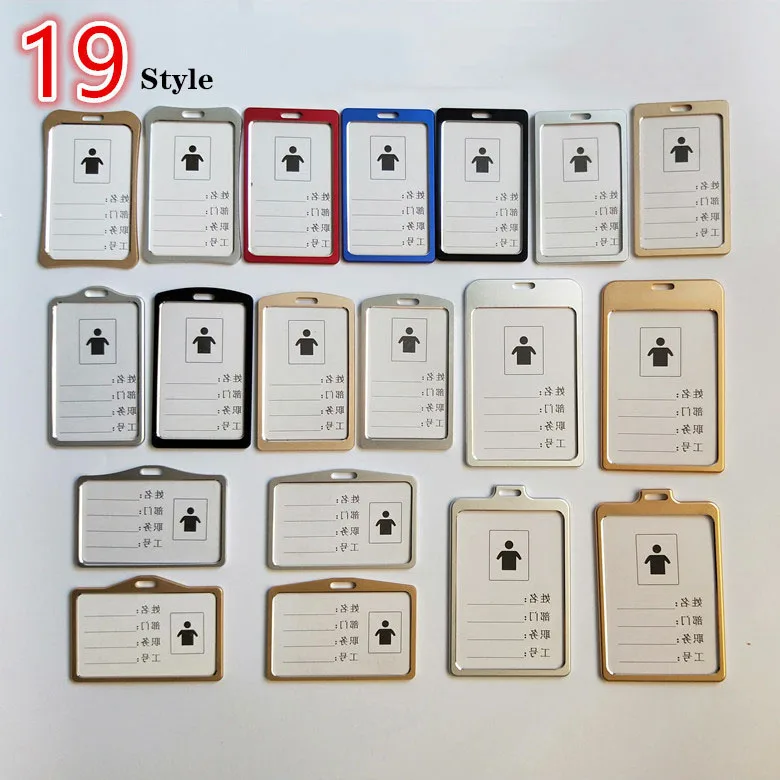 Aluminum Alloy ID Credit Name Card Badge Holder Cover Metal Zinc Alloy Business Card Holder