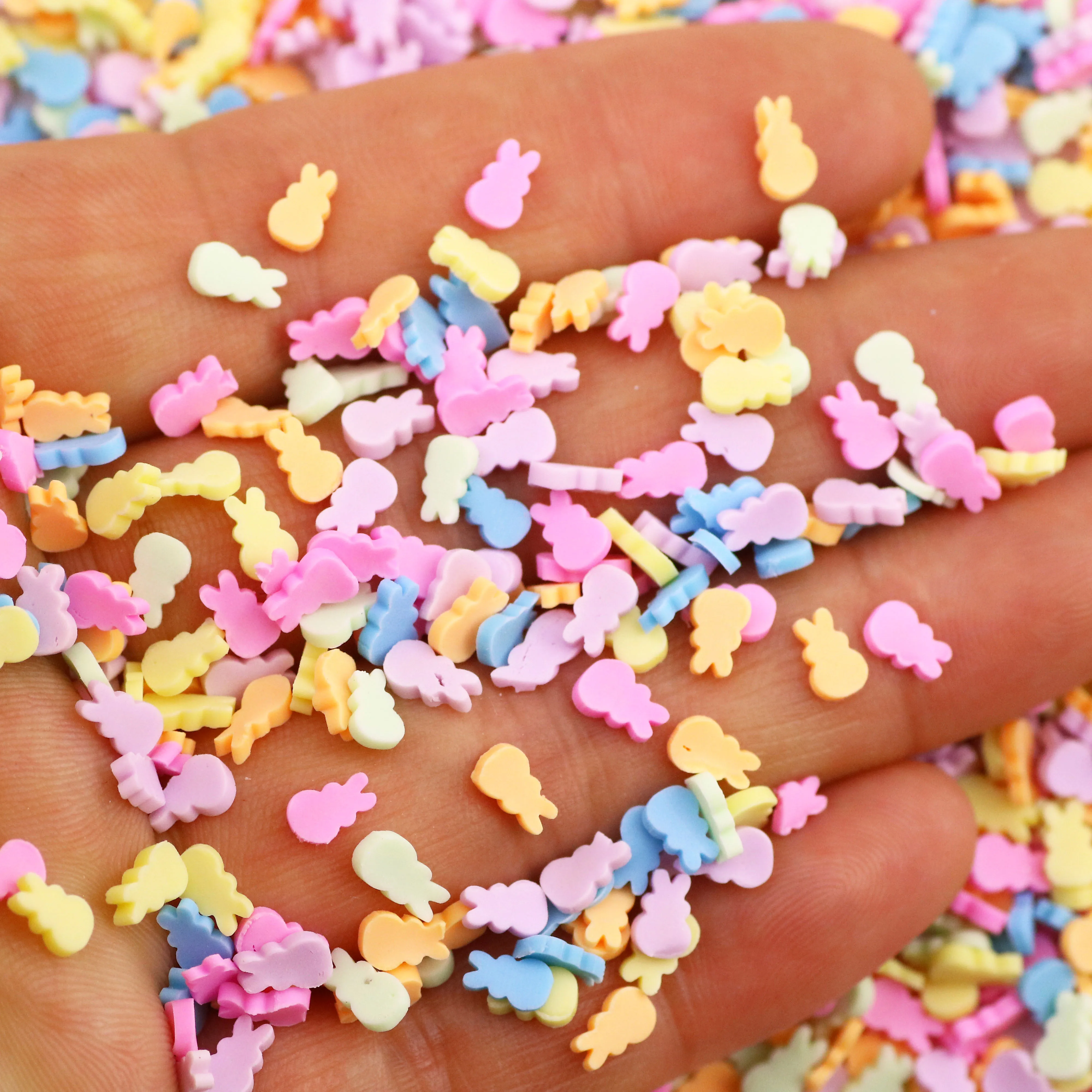 1 кг Пасхальной 5 мм полимерной глины светлый темный микс кроличьи глиняные Ломтики для украшения слаймов Высококачественная мода Сделай Сам дизайн ногтей