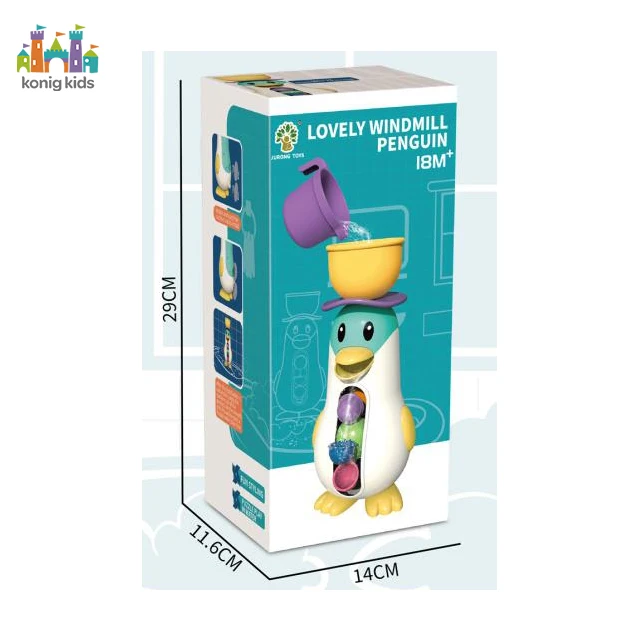 Konig Kids Hot Sell Bath Toy Animal Penguin Bathing Play Spray Water Bathroom Cartoon Baby