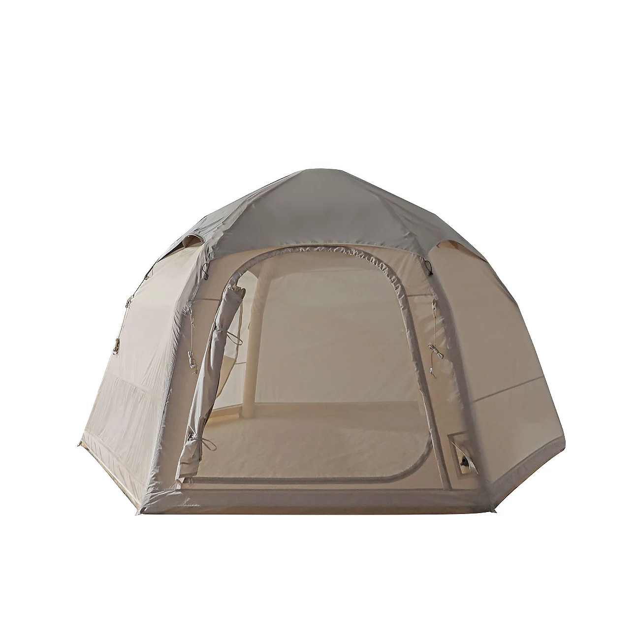 Hexagonal polyester cotton Ball Tent dome Inflatable Camping Air Tent waterproof camping tube tent