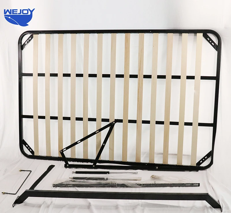 Wejoy Bedroom Furniture Ottoman Folding Double Wood Bed Frames Hydraulic Gas Lift Queen Size Bed Frame