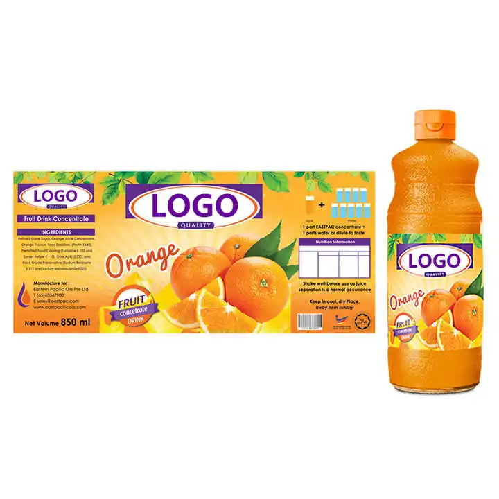 Custom Soda stickers Adhesive Beverage Sticker Vinyl stickers food and beverage Waterproof label for water bottles industries