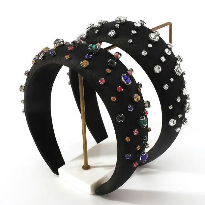 European And American Fashion Light Luxury Encrusted Hair Accessories New Velvet Padded Hairband