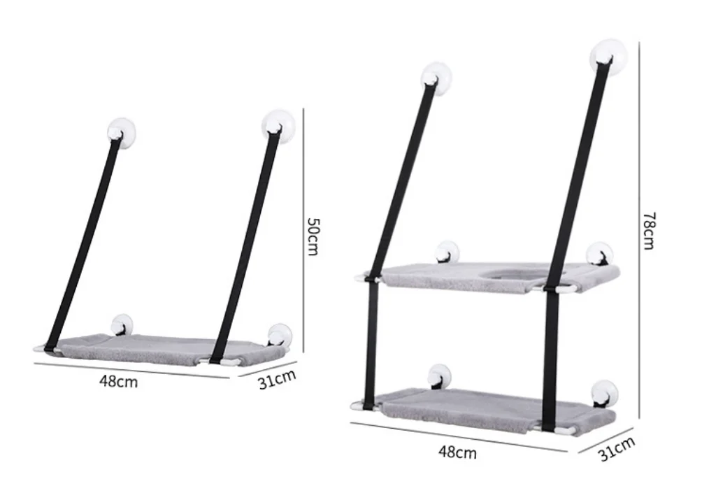 Double Layer Pet Hanging Beds Bearing Cat Sunny Window Seat Mount Pet Cat Hammock Cat Bed Shelf Seat Beds