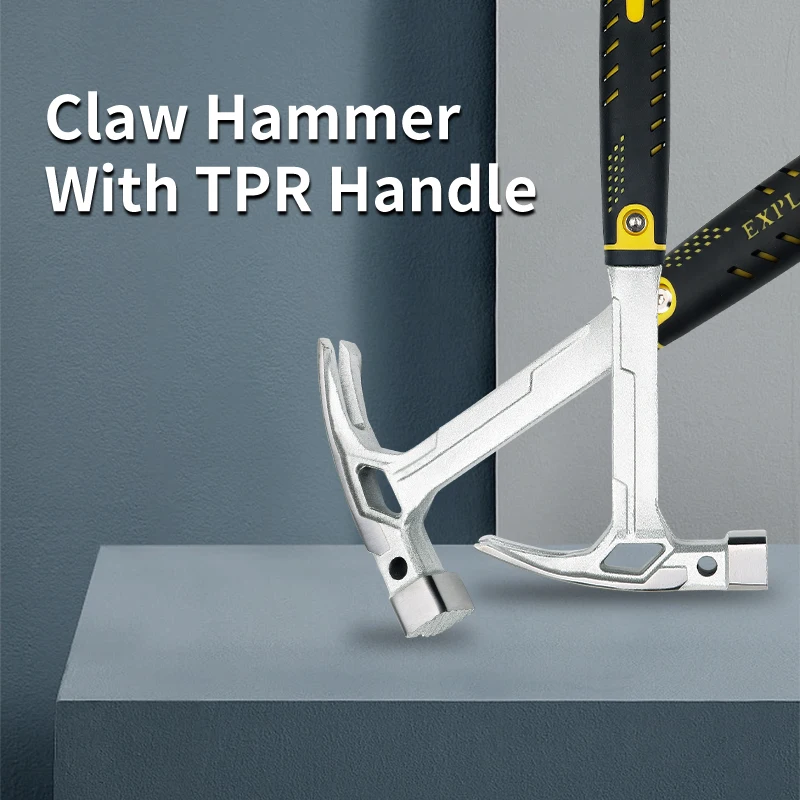 Multi-tools Anti-slip Fitter Framing Forged Hammers Non-slip Carpenter High Carbon Steel Magnetic Claw Hammer With TPR Handle