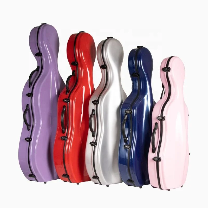 High Quality Custom OEM best selling  wholesale fiberglass cello case  4/4 3/4 1/2 1/4 1/8 with wheels