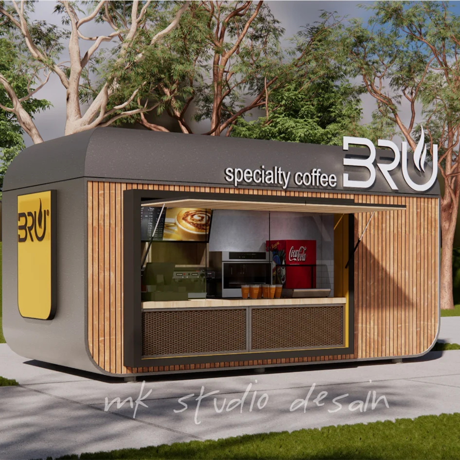 Bubble Tea Kiosk Hot Mall Food Mobile Kiosk Drink Juice Bar Display Counter Furniture showcase For Cafe Kiosk