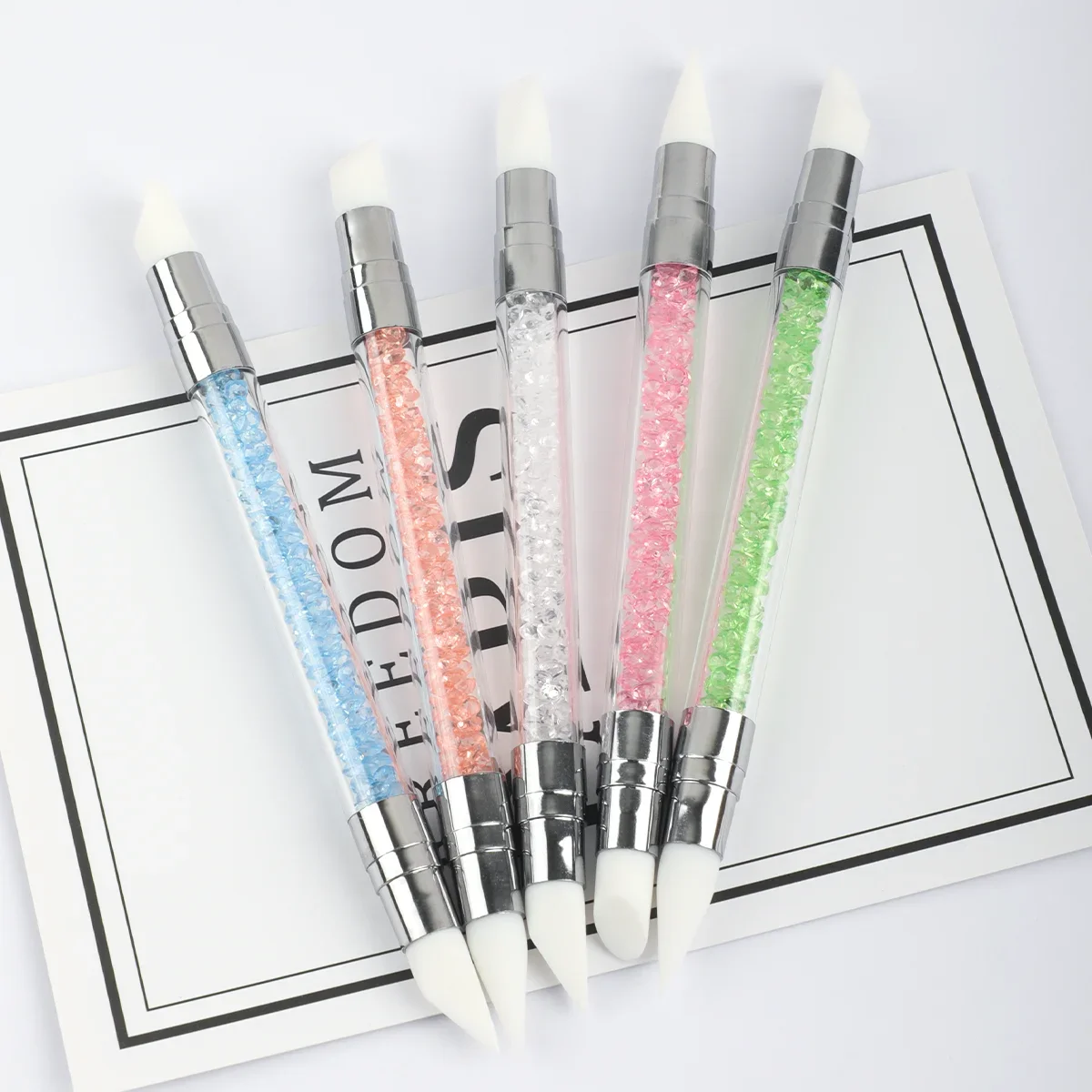 5pcs Set Dual-ended Dotting Carving Painting Pen Nail Brush Silicone Nail Art Sculpture Pen Set