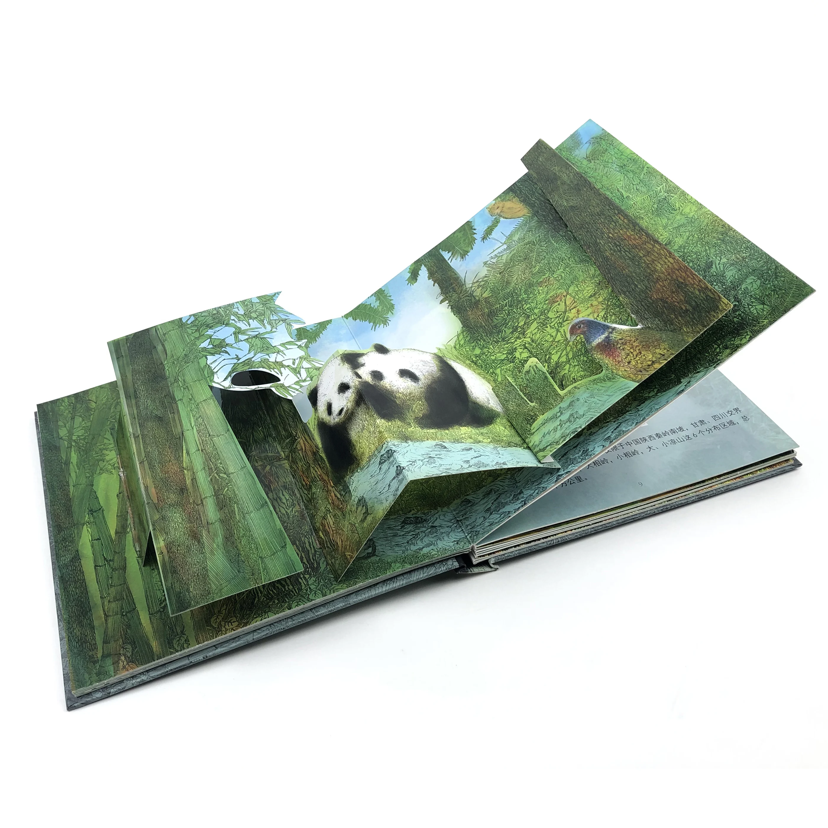 Хорошее качество звуки животных детская история 3D всплывающие 3d книги для детей печать книг