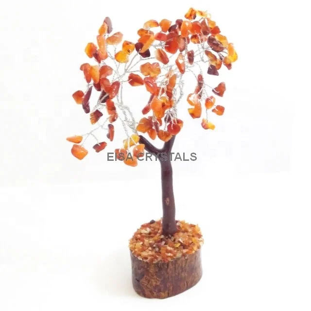 Wholesale Carnelian Mseal 300 Chips Silver Wire Tree Natural Gemstone tree Reiki Energy Blessed  Good Luck Feng Shui