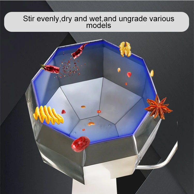 High Quality Seasoning Powder Mixing Blender Machine Popcorn Peanut Flavor Coating Beef Potato Chips Octagonal Mixer Machine