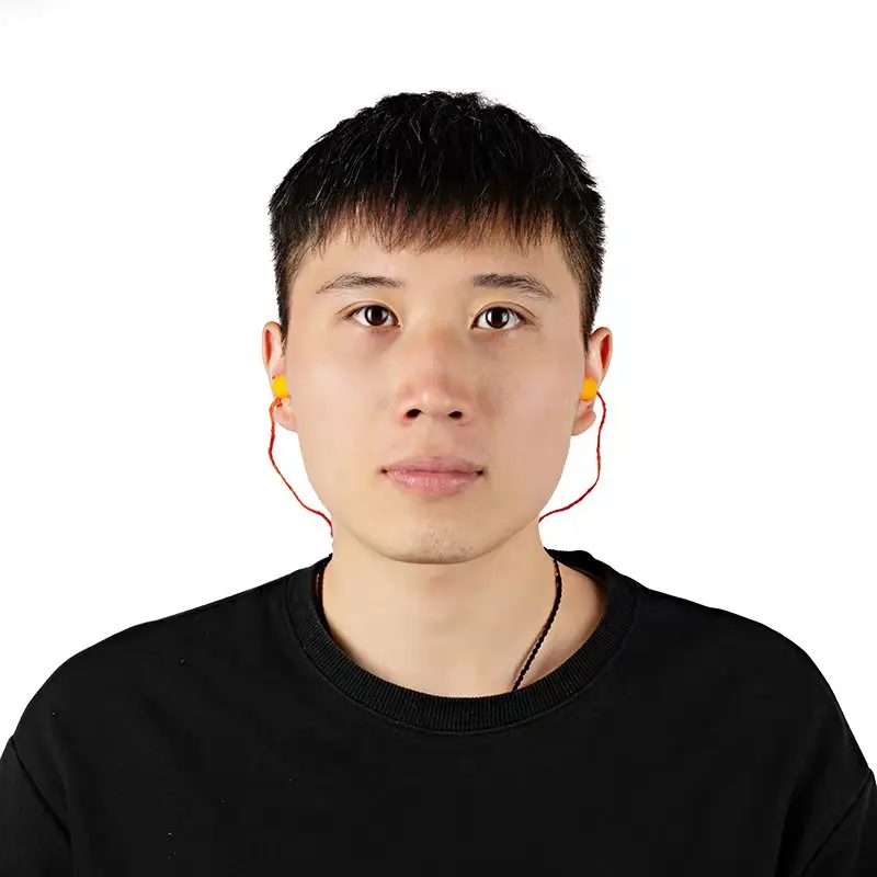 Ep29 Bullet Shape Pu Earplugs Anti-Noise Sound Proof Ear Plugs Ear Plugs With String Earplugs For Shooting Hearing Protector