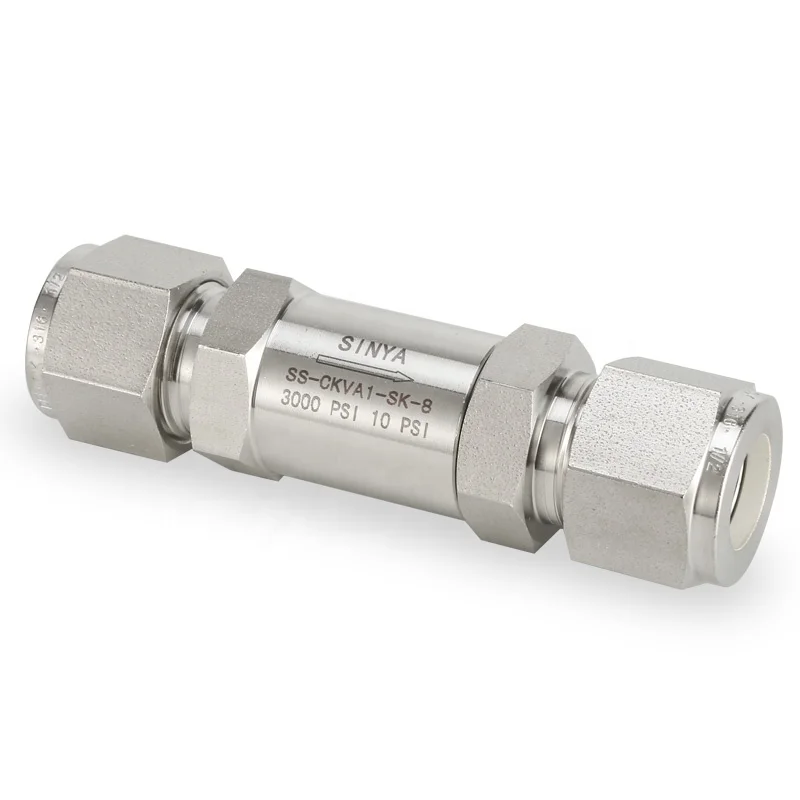 
Compression High Pressure Cracking 1/3 1 3 psi 3000 PSI 6000 PSI Double Ferrule Non Return Instrument Check Valves 