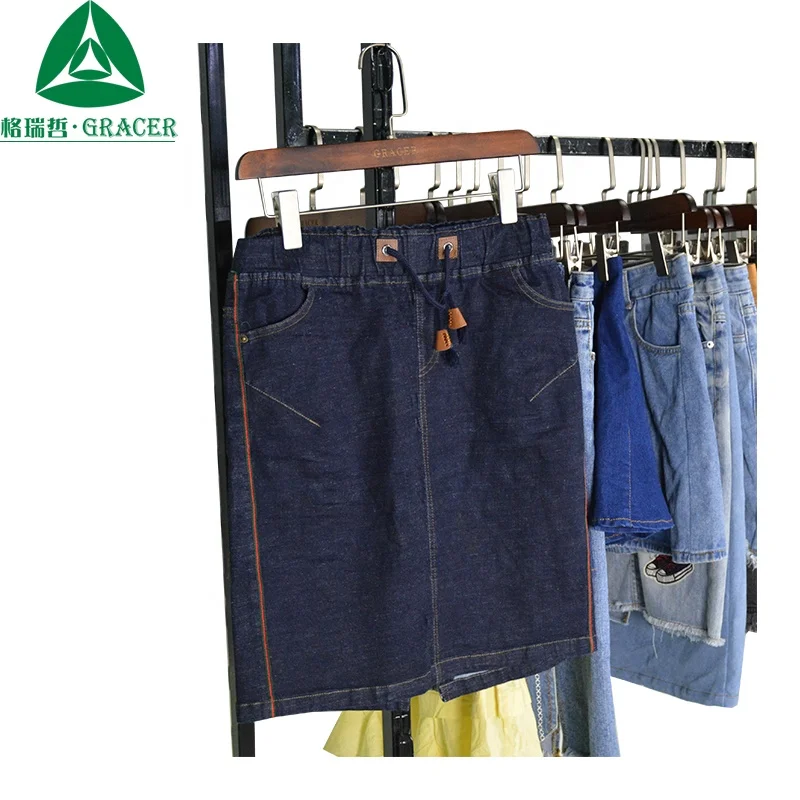 Used clothing bales from korea first hand ladies jean skirt second hand clothes