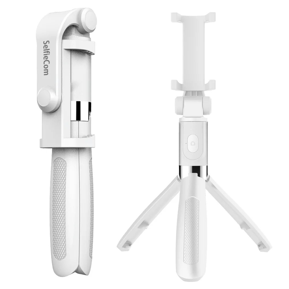 2019 New 2 in 1 Foldable BT Shutter Remote Selfie Stick Tripod for iPhone and Android Phones(Black)