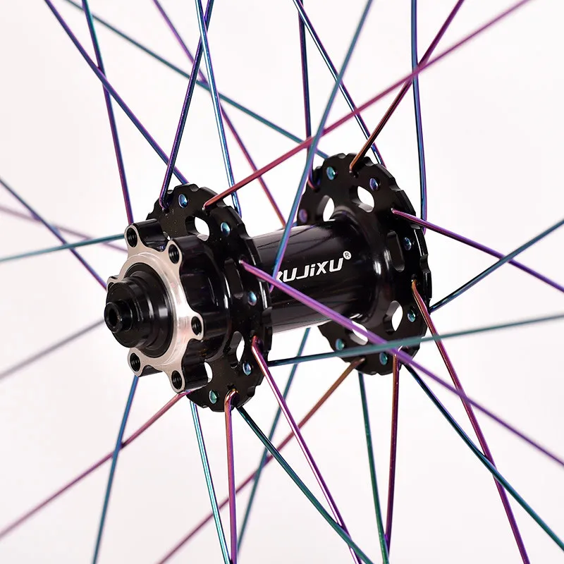 Wholesale Customization Bicycle Rainbow Spoke Stainless Steel 14G J-bend Oil Slick Bike Spokes