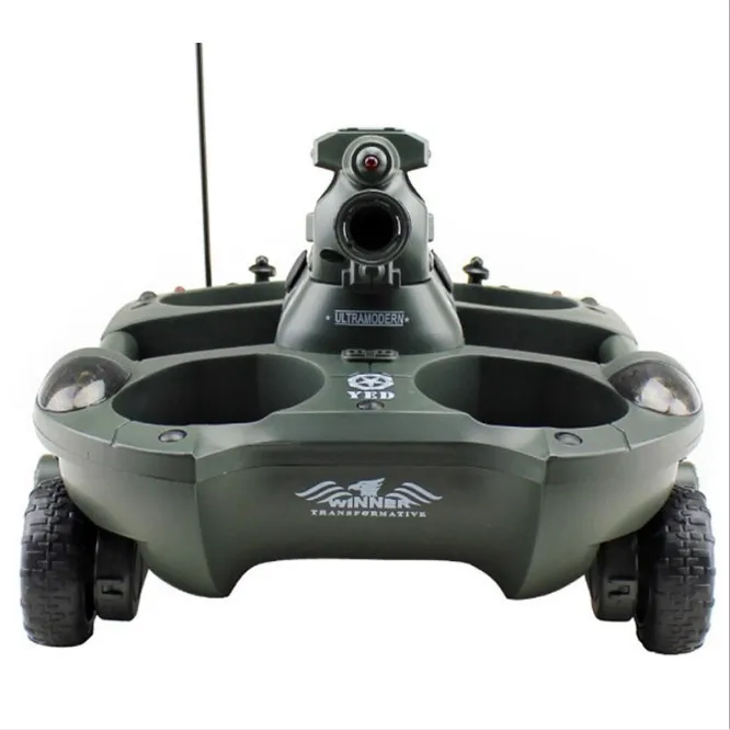 Hot sale amphibious remote control tank ship, 2020 new Four-wheel drive remote control charging launch car toy
