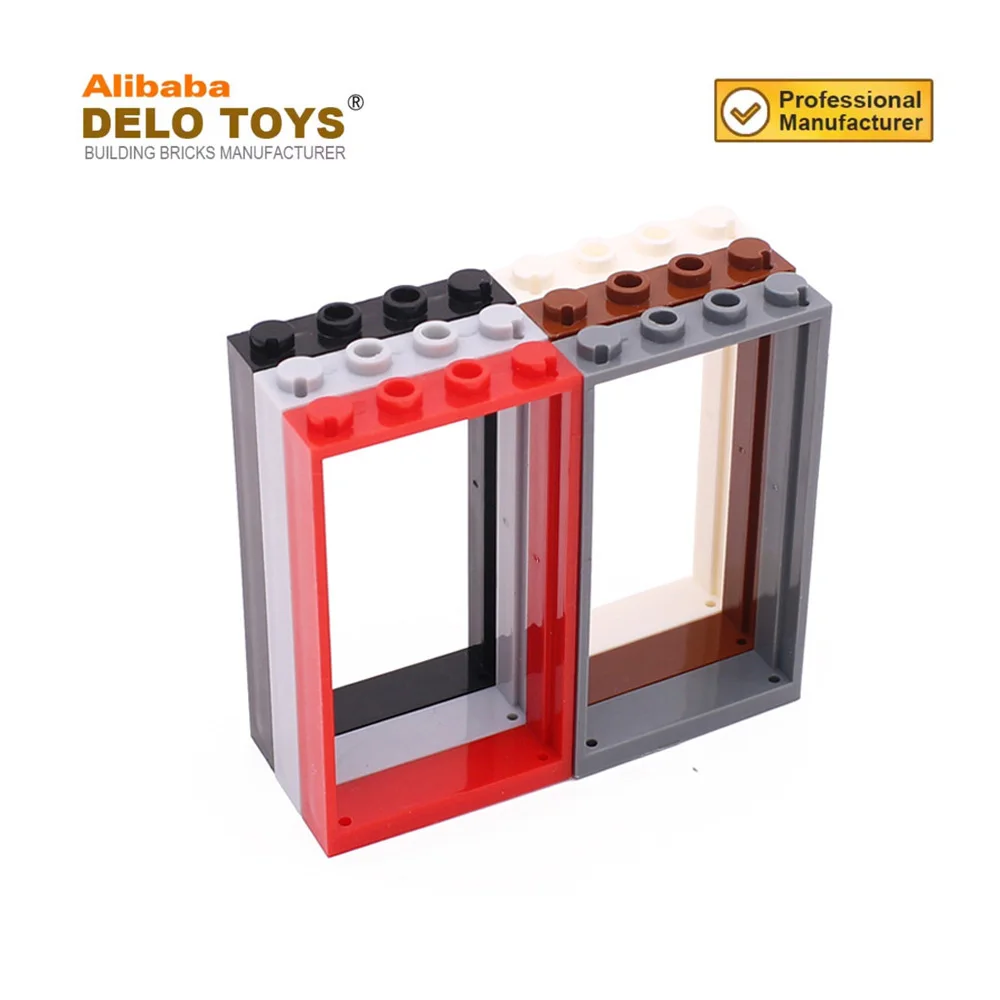 DIY parts building blocks Plastic Toy bricks accessories Door, Frame 1 x 4 x 6 with 2 Holes on Top and Bottom (NO.60596)