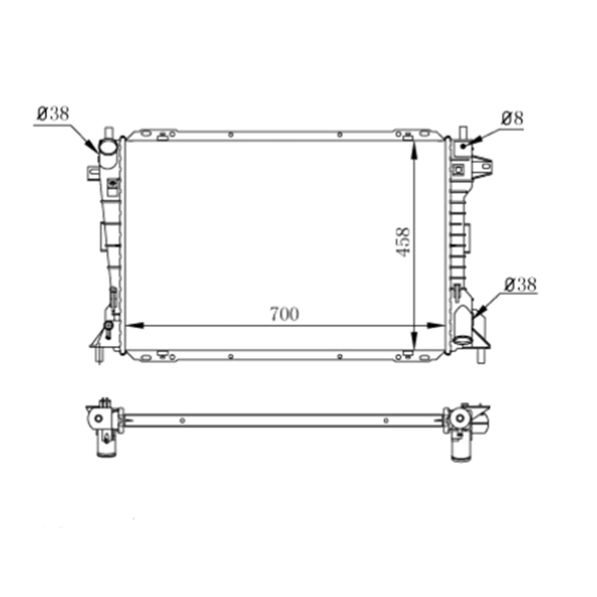 aluminum radiator for ford auto spare parts car for auto engine OE#:F8VZ8005BA