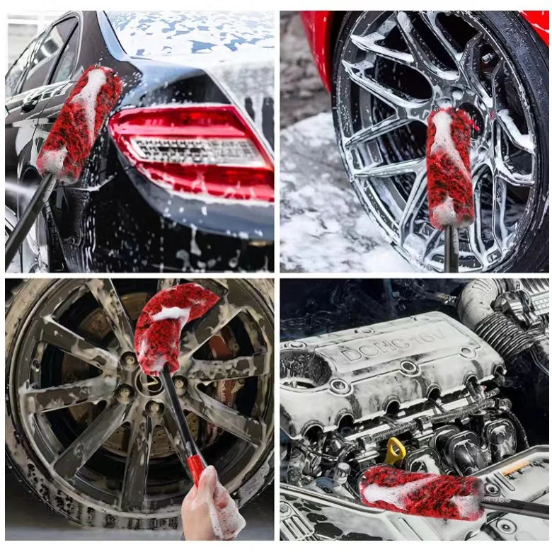 Ultimate Microfiber Car Cleaning Kit - Long Handle Brushes  Auto Detailing Car  Wheel Wash Remove Dust Cleaning Brush Set